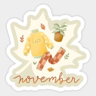 Cozy November Sticker